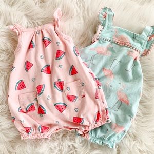 Baby Girl’s Romper (Bubble) Set! 🍉🦩
